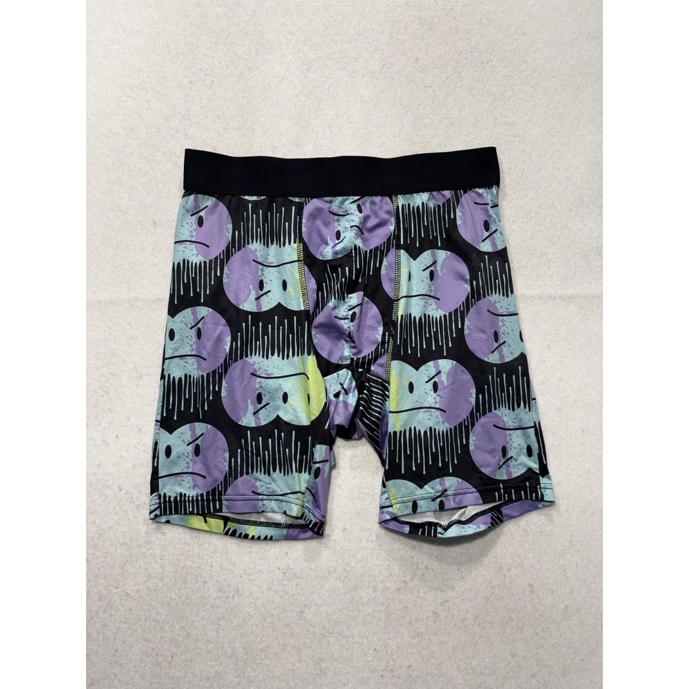 Rue21 Boxer Briefs Mens Medium Multicolor Drip Smiley Face Graphic Print Stretch